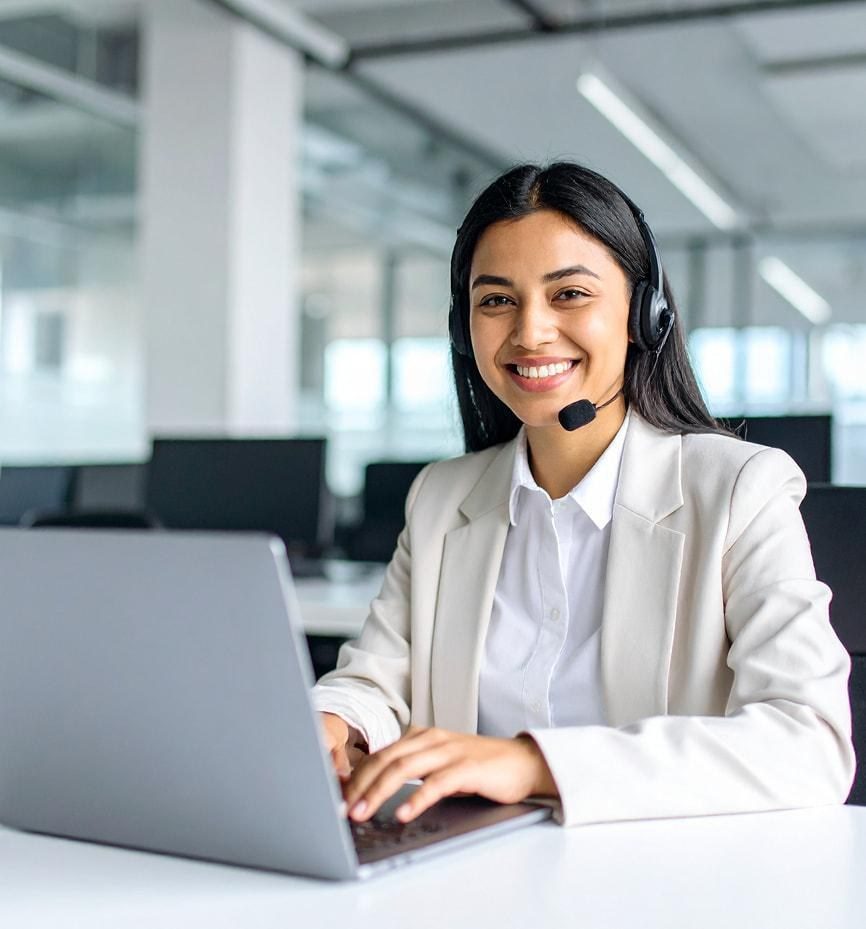 Perfonec UAE e-invoicing support specialist with headset