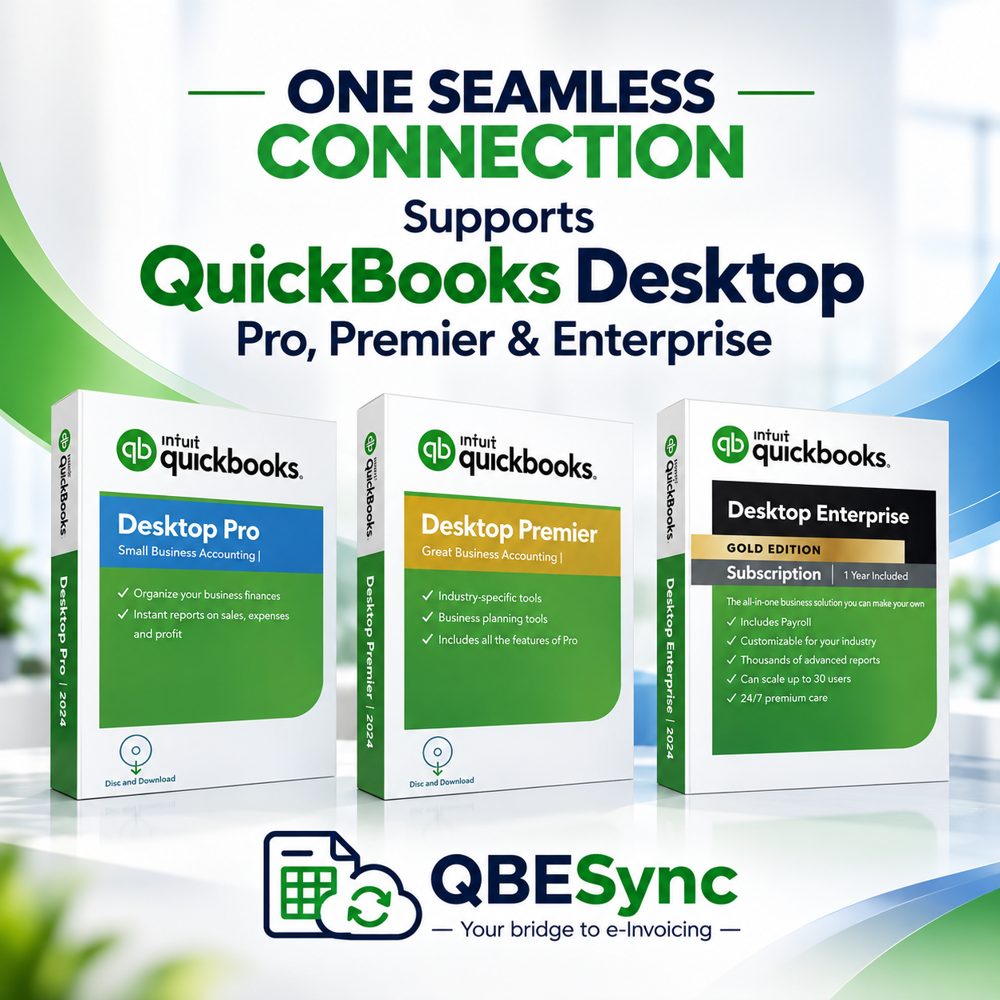 QBESync supports QuickBooks Desktop Pro, Premier and Enterprise