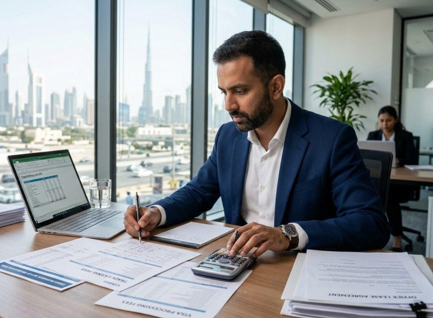 Finance professional using QuickBooks e-invoicing in the UAE